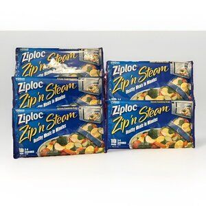 Ziploc Zip'N Steam Medium Cooking Bag - Pack of 10 Lot Of 5 New In Package